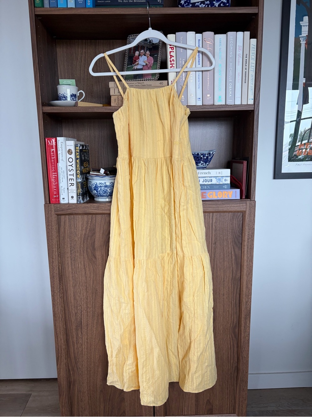 ALBION FIT Cabo Midi Dress in Butter Yellow: Size Large (Size L)